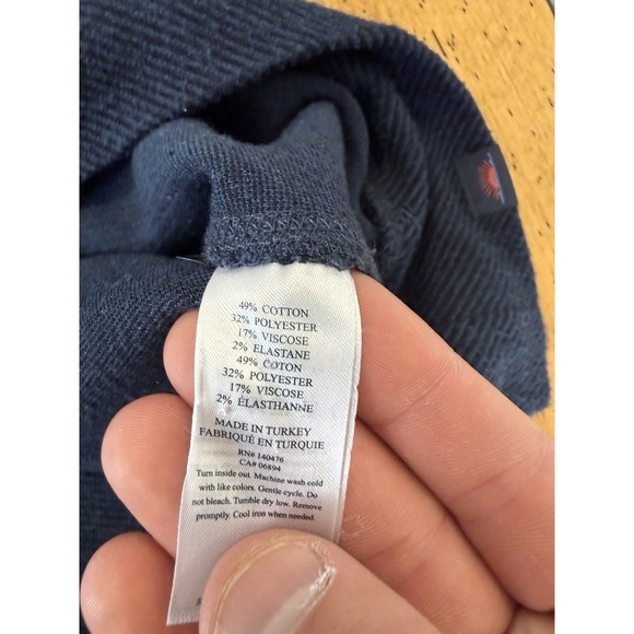 Faherty Sweater Mens Medium Blue Organic Cotton Blend Stretch Crewneck Pullover - Picture 4 of 7